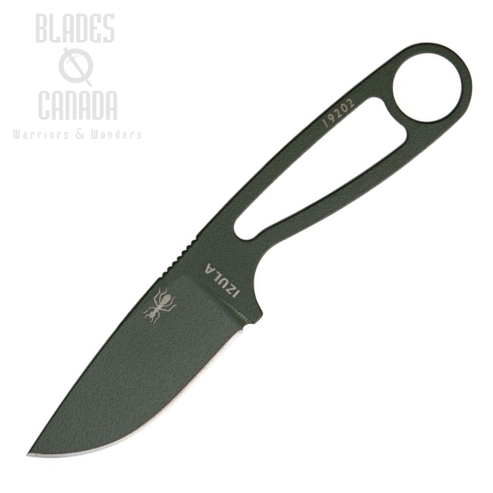 (image for) ESEE Izula Fixed Blade Knife, 1095 Carbon OD Green, Molded Sheath, IZULA-OD